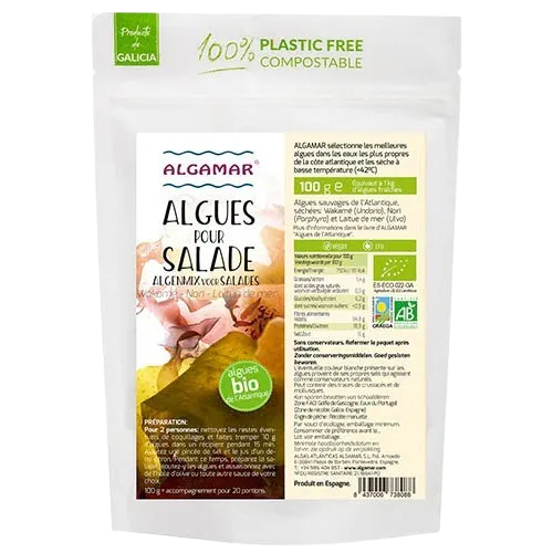 Algues mix (wakamé, nori et laitue de mer)