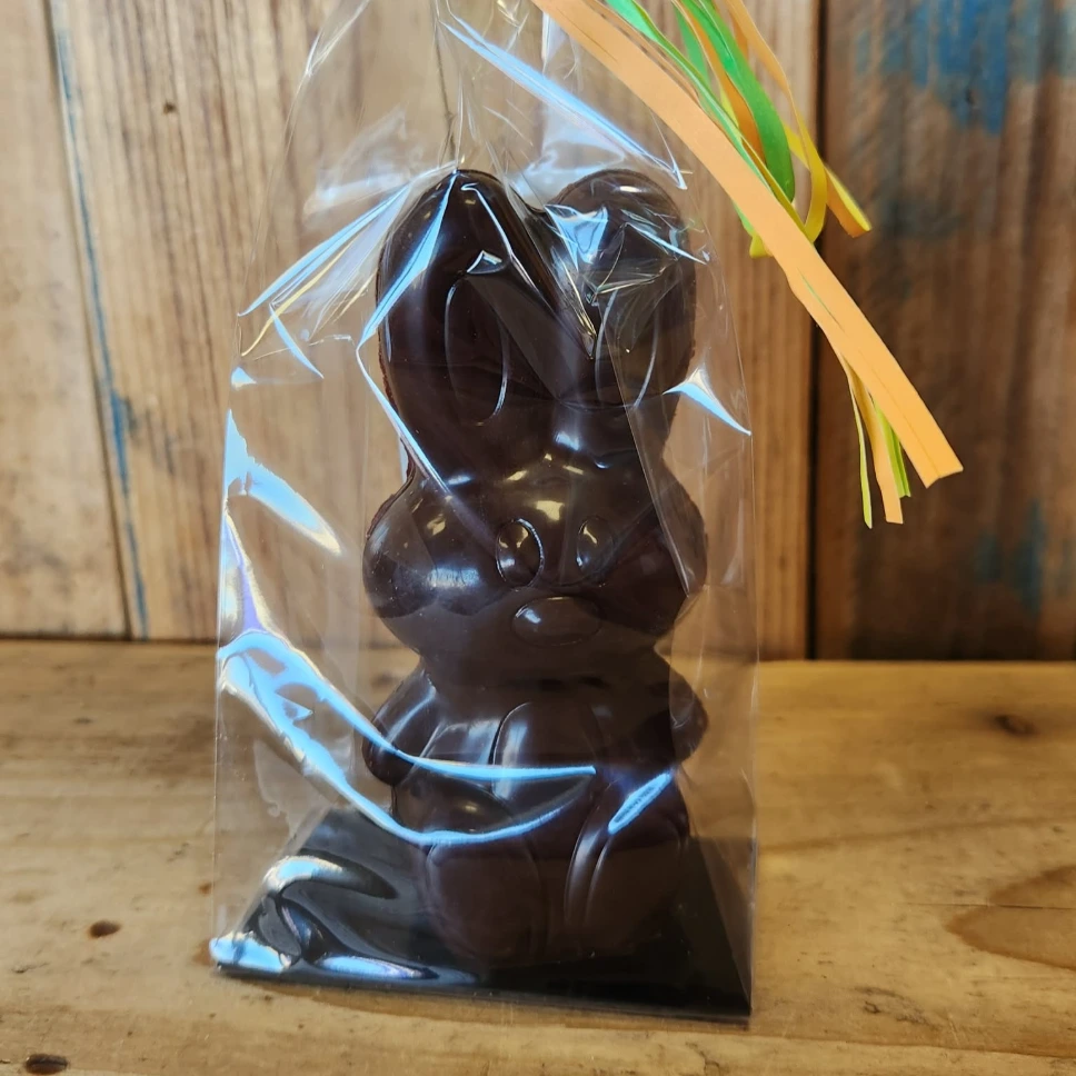 Lapin de Pâques (chocolat noir-guimauve) bio sans lactose