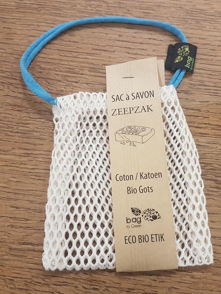 Porte-savon en coton exfoliant