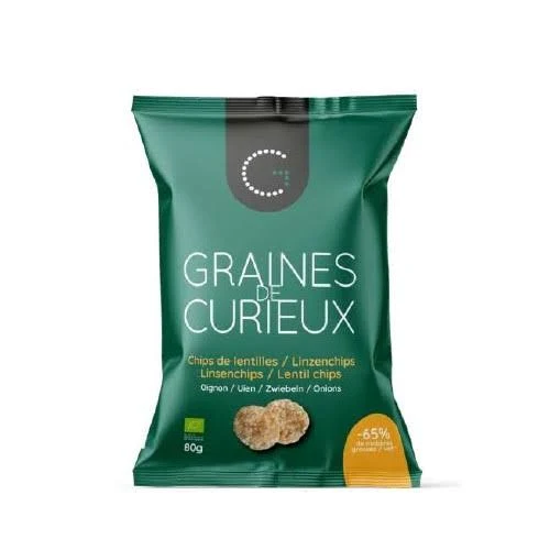 Chips aux lentilles bio - Goût oignons - Graines de Curieux 
