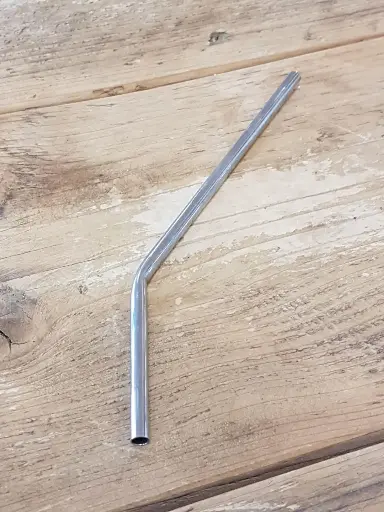 Paille inox courbée